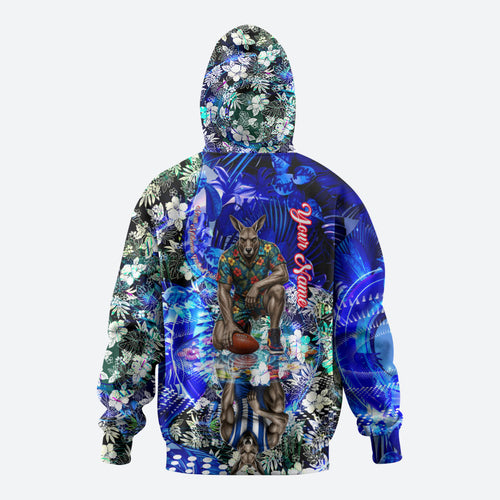 Personalized North Melbourne Football Kangaroos Hoodie Tropical Hibiscus Flowers - Pacific Fusion Style