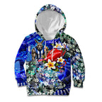 Personalized North Melbourne Football Kangaroos Kid Hoodie Tropical Hibiscus Flowers - Pacific Fusion Style