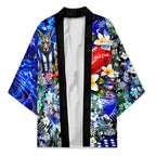 Personalized North Melbourne Football Kangaroos Kimono Tropical Hibiscus Flowers - Pacific Fusion Style