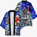 Personalized North Melbourne Football Kangaroos Kimono Tropical Hibiscus Flowers - Pacific Fusion Style