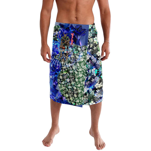 Personalized North Melbourne Football Kangaroos Lavalava Tropical Hibiscus Flowers - Pacific Fusion Style