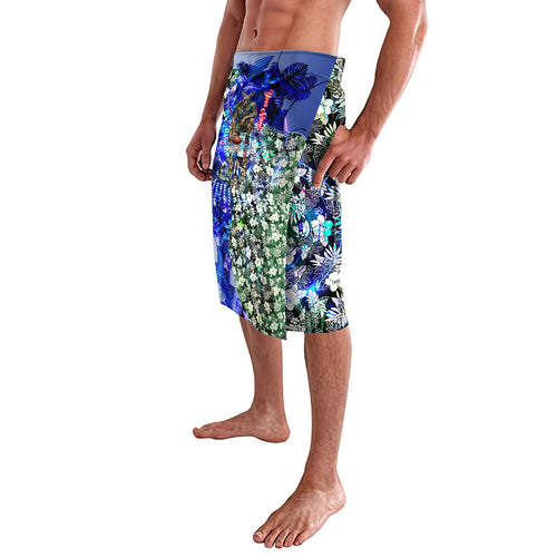 Personalized North Melbourne Football Kangaroos Lavalava Tropical Hibiscus Flowers - Pacific Fusion Style