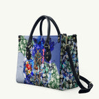 Personalized North Melbourne Football Kangaroos Leather Bag Tropical Hibiscus Flowers - Pacific Fusion Style