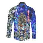 Personalized North Melbourne Football Kangaroos Long Sleeve Button Shirt Tropical Hibiscus Flowers - Pacific Fusion Style
