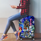 Personalized North Melbourne Football Kangaroos Luggage Cover Tropical Hibiscus Flowers - Pacific Fusion Style