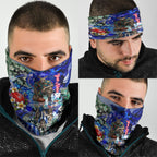 Personalized North Melbourne Football Kangaroos Neck Gaiter Tropical Hibiscus Flowers - Pacific Fusion Style