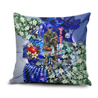 Personalized North Melbourne Football Kangaroos Pillow Cover Tropical Hibiscus Flowers - Pacific Fusion Style
