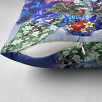 Personalized North Melbourne Football Kangaroos Pillow Cover Tropical Hibiscus Flowers - Pacific Fusion Style