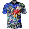 Personalized North Melbourne Football Kangaroos Polo Shirt Tropical Hibiscus Flowers - Pacific Fusion Style