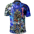 Personalized North Melbourne Football Kangaroos Polo Shirt Tropical Hibiscus Flowers - Pacific Fusion Style