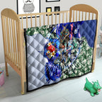 Personalized North Melbourne Football Kangaroos Quilt Tropical Hibiscus Flowers - Pacific Fusion Style