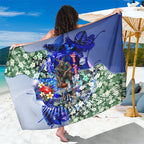 Personalized North Melbourne Football Kangaroos Sarong Tropical Hibiscus Flowers - Pacific Fusion Style