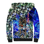 Personalized North Melbourne Football Kangaroos Sherpa Hoodie Tropical Hibiscus Flowers - Pacific Fusion Style