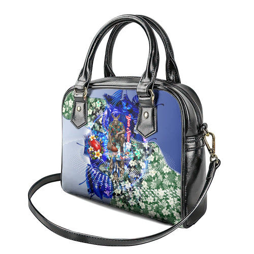 Personalized North Melbourne Football Kangaroos Shoulder Handbag Tropical Hibiscus Flowers - Pacific Fusion Style