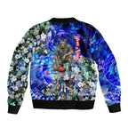 Personalized North Melbourne Football Kangaroos Sleeve Zip Bomber Jacket Tropical Hibiscus Flowers - Pacific Fusion Style