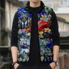 Personalized North Melbourne Football Kangaroos Sleeveless Puffer Jacket Tropical Hibiscus Flowers - Pacific Fusion Style