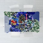 Personalized North Melbourne Football Kangaroos Tablecloth Tropical Hibiscus Flowers - Pacific Fusion Style