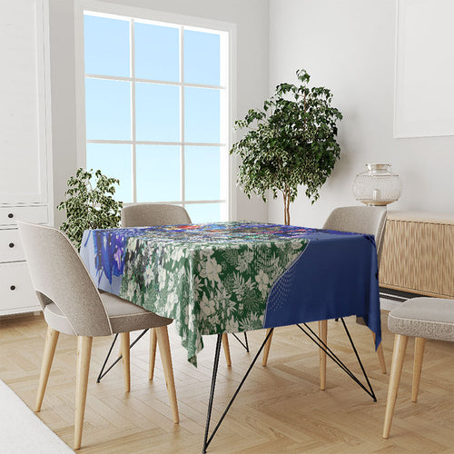 Personalized North Melbourne Football Kangaroos Tablecloth Tropical Hibiscus Flowers - Pacific Fusion Style