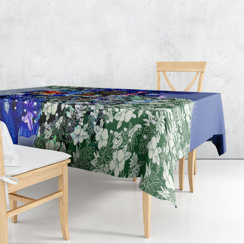 Personalized North Melbourne Football Kangaroos Tablecloth Tropical Hibiscus Flowers - Pacific Fusion Style