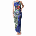 Personalized North Melbourne Football Kangaroos Tank Maxi Dress Tropical Hibiscus Flowers - Pacific Fusion Style