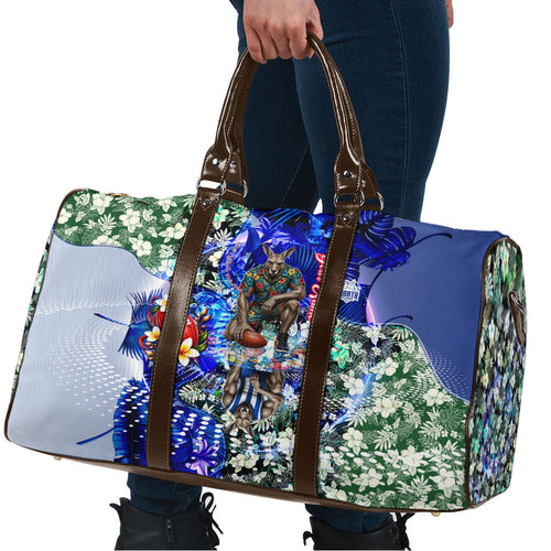 Personalized North Melbourne Football Kangaroos Travel Bag Tropical Hibiscus Flowers - Pacific Fusion Style