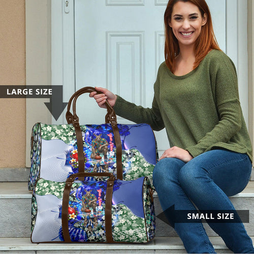 Personalized North Melbourne Football Kangaroos Travel Bag Tropical Hibiscus Flowers - Pacific Fusion Style