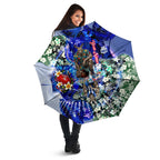 Personalized North Melbourne Football Kangaroos Umbrella Tropical Hibiscus Flowers - Pacific Fusion Style