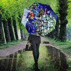 Personalized North Melbourne Football Kangaroos Umbrella Tropical Hibiscus Flowers - Pacific Fusion Style