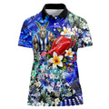 Personalized North Melbourne Football Kangaroos Women Polo Shirt Tropical Hibiscus Flowers - Pacific Fusion Style