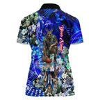 Personalized North Melbourne Football Kangaroos Women Polo Shirt Tropical Hibiscus Flowers - Pacific Fusion Style