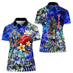 Personalized North Melbourne Football Kangaroos Women Polo Shirt Tropical Hibiscus Flowers - Pacific Fusion Style