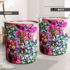 Personalized St Kilda Football Saints Laundry Basket Tropical Hibiscus Flowers - Pacific Fusion Style