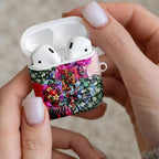 Personalized St Kilda Football Saints AirPods Case Tropical Hibiscus Flowers - Pacific Fusion Style