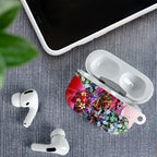 Personalized St Kilda Football Saints AirPods Case Tropical Hibiscus Flowers - Pacific Fusion Style