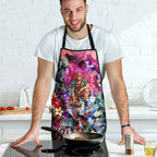 Personalized St Kilda Football Saints Apron Tropical Hibiscus Flowers - Pacific Fusion Style