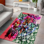 Personalized St Kilda Football Saints Area Rug Tropical Hibiscus Flowers - Pacific Fusion Style