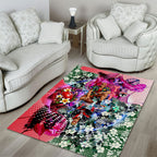 Personalized St Kilda Football Saints Area Rug Tropical Hibiscus Flowers - Pacific Fusion Style