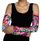 Personalized St Kilda Football Saints Arm Sleeves Tropical Hibiscus Flowers - Pacific Fusion Style
