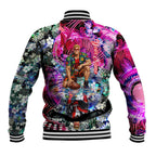 Personalized St Kilda Football Saints Baseball Jacket Tropical Hibiscus Flowers - Pacific Fusion Style