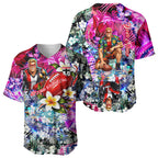 Personalized St Kilda Football Saints Baseball Jersey Tropical Hibiscus Flowers - Pacific Fusion Style