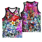 Personalized St Kilda Football Saints Basketball Jersey Tropical Hibiscus Flowers - Pacific Fusion Style