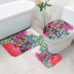 Personalized St Kilda Football Saints Bathroom Set Tropical Hibiscus Flowers - Pacific Fusion Style