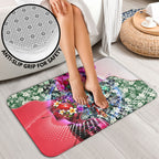 Personalized St Kilda Football Saints Bathroom Set Tropical Hibiscus Flowers - Pacific Fusion Style
