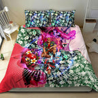 Personalized St Kilda Football Saints Bedding Set Tropical Hibiscus Flowers - Pacific Fusion Style