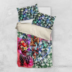 Personalized St Kilda Football Saints Bedding Set Tropical Hibiscus Flowers - Pacific Fusion Style