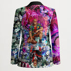 Personalized St Kilda Football Saints Blazer Tropical Hibiscus Flowers - Pacific Fusion Style