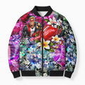 Personalized St Kilda Football Saints Bomber Puffer Jacket Tropical Hibiscus Flowers - Pacific Fusion Style