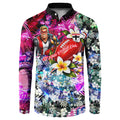 Personalized St Kilda Football Saints Button Sweatshirt Tropical Hibiscus Flowers - Pacific Fusion Style