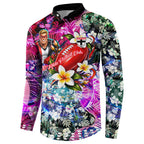 Personalized St Kilda Football Saints Button Sweatshirt Tropical Hibiscus Flowers - Pacific Fusion Style