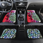 Personalized St Kilda Football Saints Car Mats Tropical Hibiscus Flowers - Pacific Fusion Style